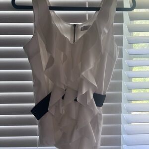 White Ruffled Sleeveless Top